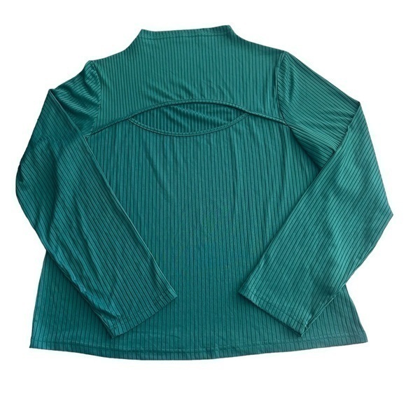 Shein Curve Emerald Green Cut-Out Long Sleeve Top - Womens Size 2XL - Picture 1 of 2
